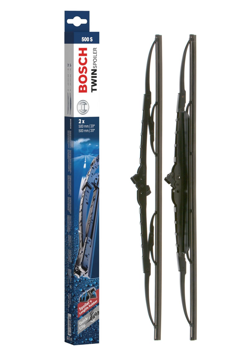 BOSCH 3397118561 Twin Spoiler Original Equipment Replacement Wiper Blade - 20"/20" (Set of 2) - Image 1