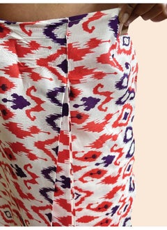 trueBrowns trueBrowns Carrot Muslin Ikat Saree  - Image 3