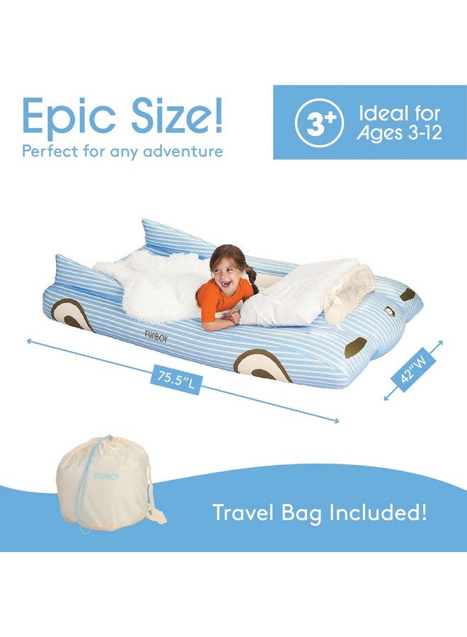 FUNBOY FUNBOY Kids Blue Inflatable Travel Bed & Mattress. Perfect for Sleepovers. Includes Carrying Case Storage Bag, Twin  - Image 3