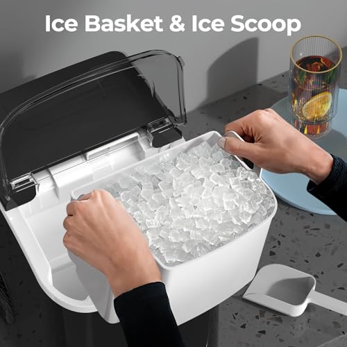 ZAFRO Nugget Ice Maker Countertop, 35.5Lbs/24Hrs Chewable Sonic Ice Machine with Self-Cleaning, Handle, Water Tank, Quiet Operation & Portable Pellet Ice Maker for Home, Office, Kitchen, Bar, Black - Image 4