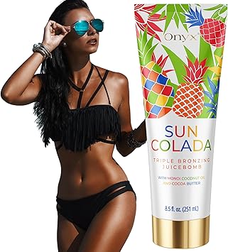 Onyx Suncolada Tanning Accelerator Sunbed Outdoor Lotion for Deep Tan Smooth StreakFree Finish Hydrating Sunbed Cream for Golden Skin LongLasting Tan Enhancer for Indoor Outdoor Use - Image 1