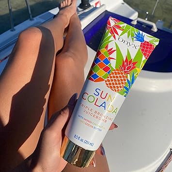 Onyx Suncolada Tanning Accelerator Sunbed Outdoor Lotion for Deep Tan Smooth StreakFree Finish Hydrating Sunbed Cream for Golden Skin LongLasting Tan Enhancer for Indoor Outdoor Use - Image 4