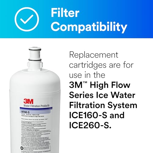 3M Aqua-Pure Water Filtration Products Replacement Cartridge for Commercial Ice Maker Machines HF60-S for High Flow Series ICE160-S & ICE260-S, Reduces Bacteria, Sediment, Chlorine Taste and Odor - Image 2