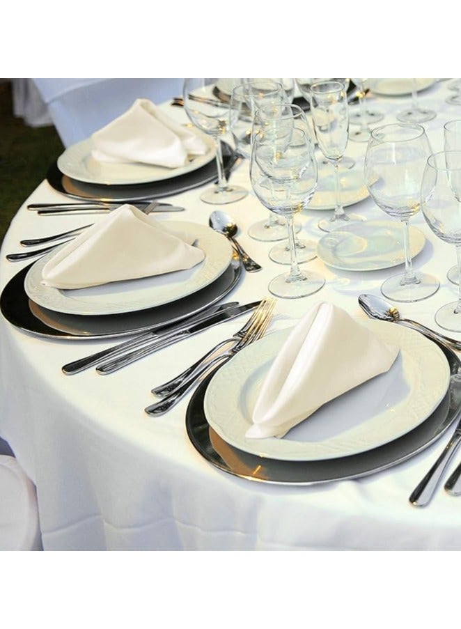 12Pcs Satin Napkins, Square Table Napkins, 17x17" Soft Dinner Napkins Elegant Silk Napkins for Dinner Wedding Parties, Soft Smooth Fabric Washable Napkins for Parties, Weddings and Dinners (Ivory) - Image 5