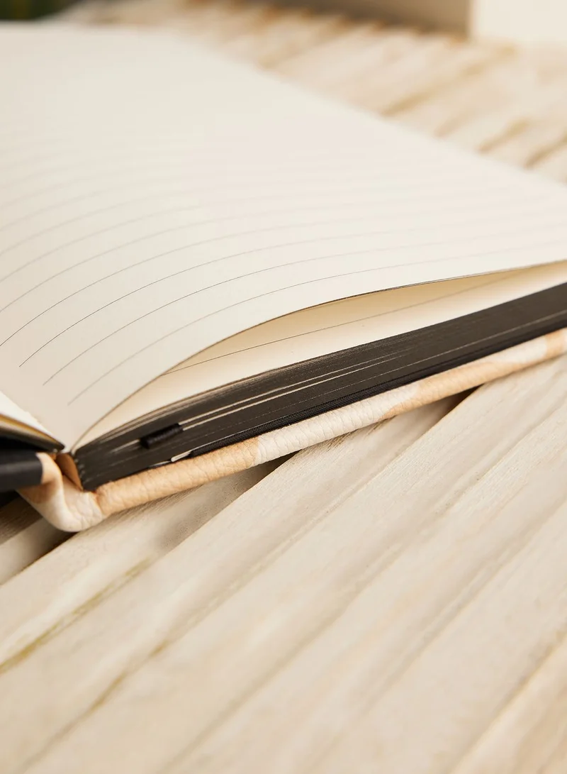 Typo A5 Beige Patterned Journal Elastic Closure
