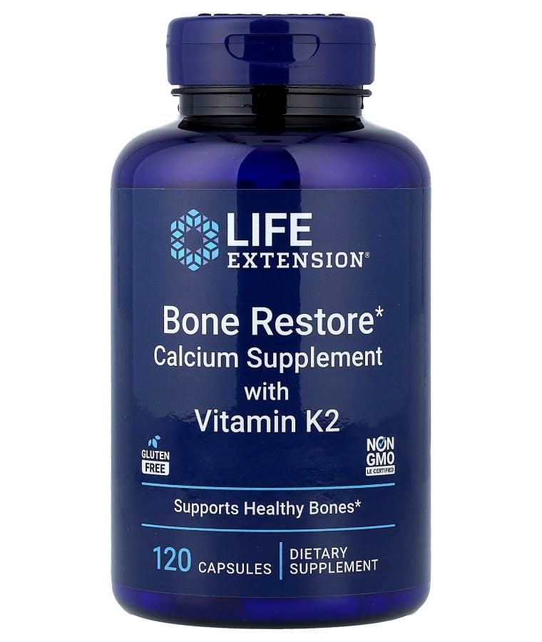 Bone Restore Calcium Supplement with Vitamin K2 120 Capsules