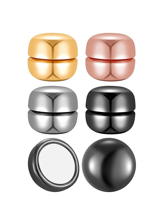 erorex 4 Pair Pinless Magnetic Hijab Pins Multi Use Hijab Magnets Commercial Strength Silver Gold Rose Gold Black - Image 1