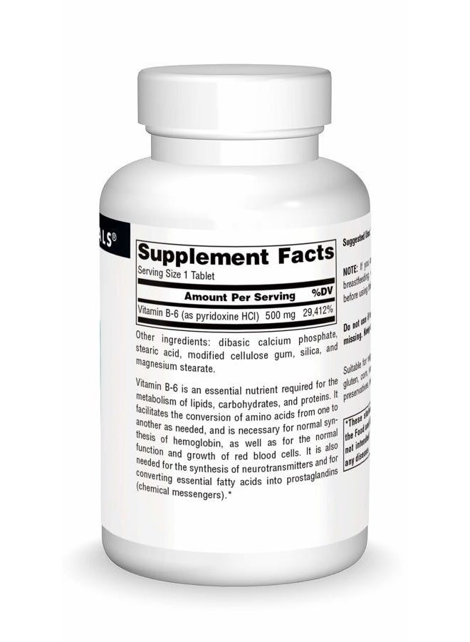 Source Naturals فيتامين ب-6، دعم جهاز المناعة* -500 ملغ، 100 قرص - Image 3