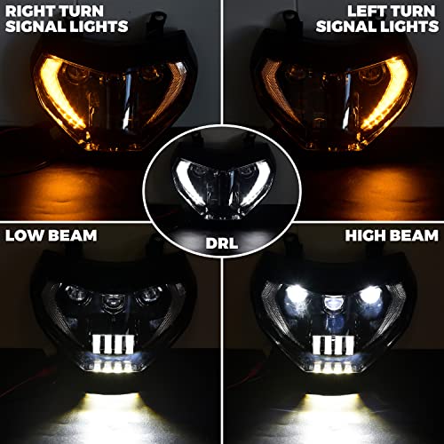 VEISUTOR LED Headlight for Yamaha MT07 MT09 FZ09, LED Head Light Headlamp Front Lamp with High Low Beam Turn Signal Light White Running Lights for Yamaha MT-07 MT-09 FZ-09 2014-2019 Accessories - Image 2