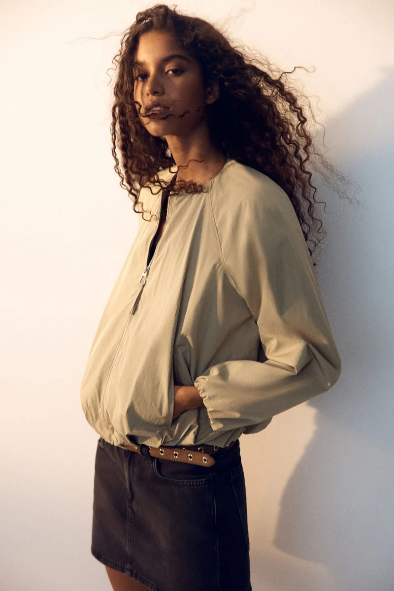 H&M Bubble-hem bomber jacket