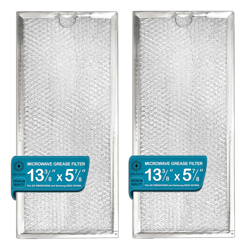 Microwave Grease Filter WB06X10596 Replacement For Many GE Microwaves Samsung DE6300196A 1338 x 578 x 18 Packed in Box 2Pack