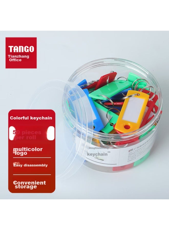 تانجو Tango Key Tags, ملونة ثقب مزدوج وجه واحد, 50 قطعة/أنبوب, أربعة ألوان, تغليف أنبوب الحيوانات الأليفة, بطاقات تعريف, Hotel Landlord مفتاح كبير, بطاقات تصنيف قابلة للتخصيص, Easy-to بطاقات مفاتيح - Image 1
