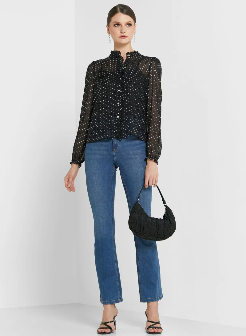 VERO MODA Polka Dot Button Down  Shirt
