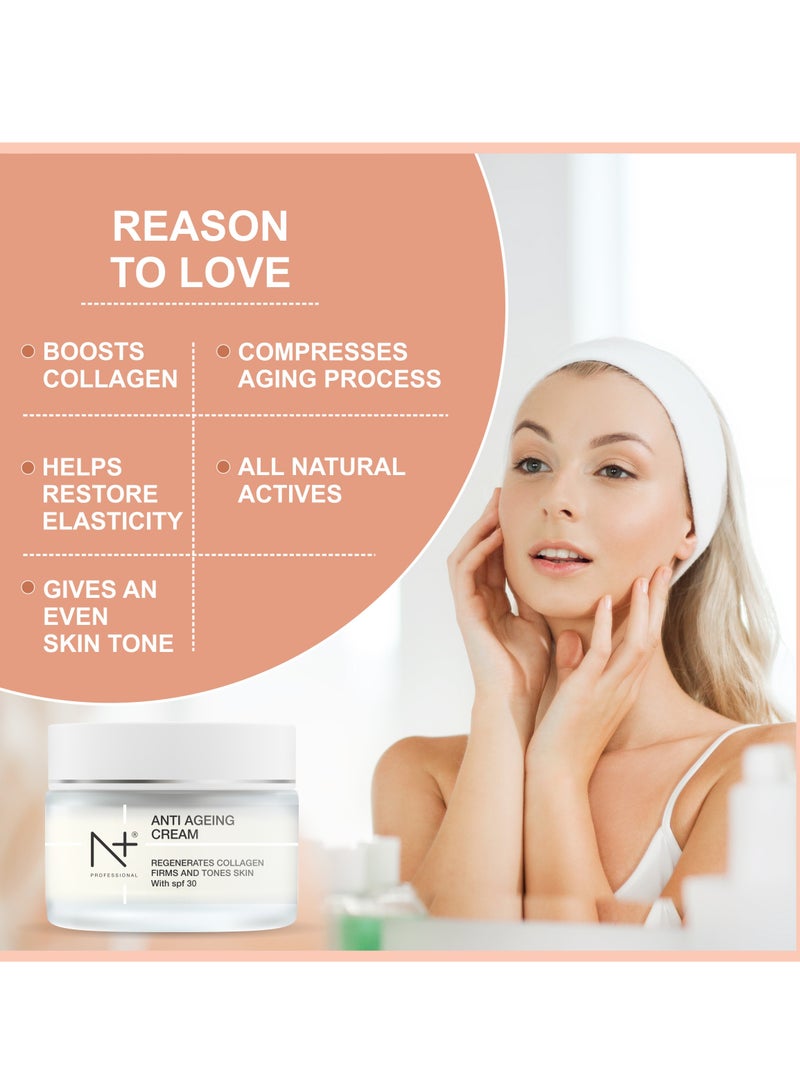 N Plus Professional Anti-Aging Cream – Peptide-Enriched Formula with Rosehip Oil, Niacinamide & Mulberry Extract, Boosts Collagen, Restores Elasticity & Enhances Skin Radiance, 50ml - Image 4