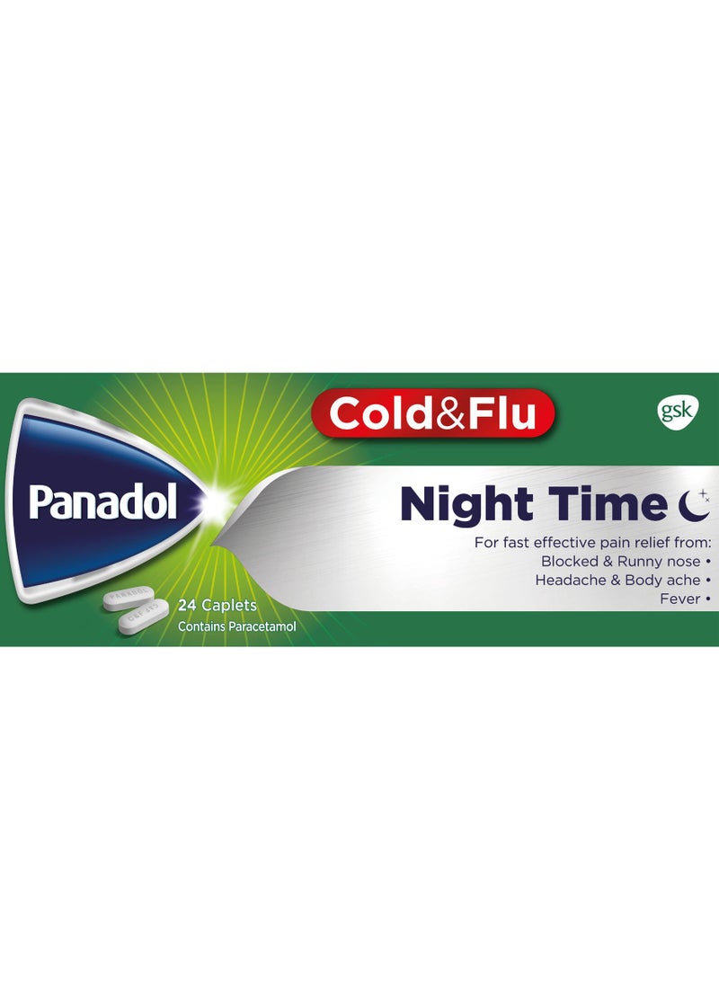 Panadol Cold And Flu Night Time Caplet 24pcs  - Image 1