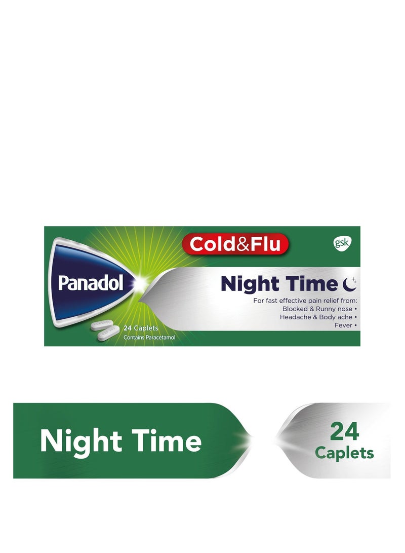 Panadol Pack Of 3 Cold And Flu Night Time Caplet 24pcs - Image 3