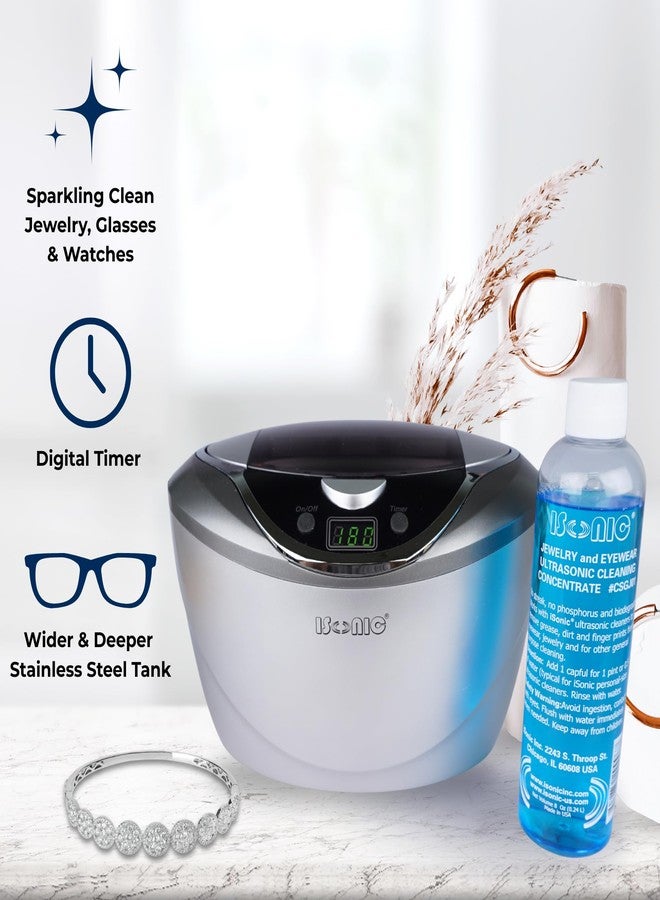 iSonic® Ultrasonic Jewelry Cleaner D2840 with Cleaning Solution Concentrate CSGJ01, 110V - Image 2