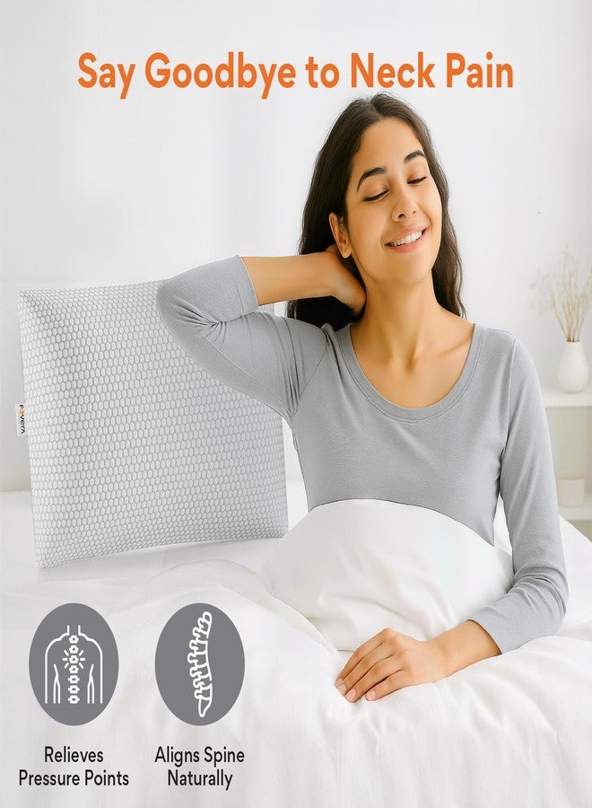 FOVERA All Season Sleeping Pillow | Adjustable Shredded Memory Foam Pillow for Bed | For Side & Back Sleepers - Relieves Neck & Shoulder Pain, Soft Washable Cool Fabric Cover (20 x 15 Inch, Pack of 1) - Image 2