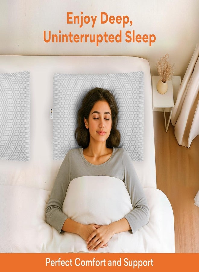 FOVERA All Season Sleeping Pillow | Adjustable Shredded Memory Foam Pillow for Bed | For Side & Back Sleepers - Relieves Neck & Shoulder Pain, Soft Washable Cool Fabric Cover (20 x 15 Inch, Pack of 1) - Image 3
