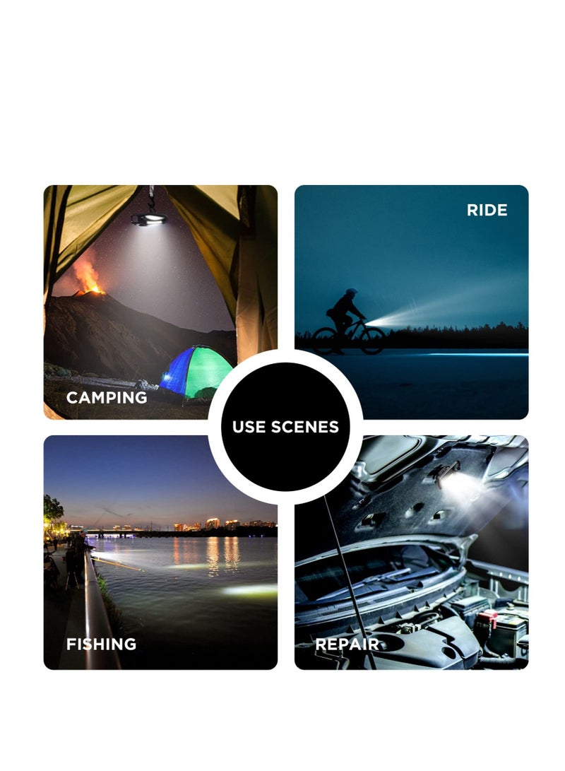 COB Work Light, Portable Waterproof Small Led Keychain Flashlights, Rechargeable Cob Keychain Light, Collapsible Bracket and Strong Magnet, Perfect for Night Running, Camping - Image 3