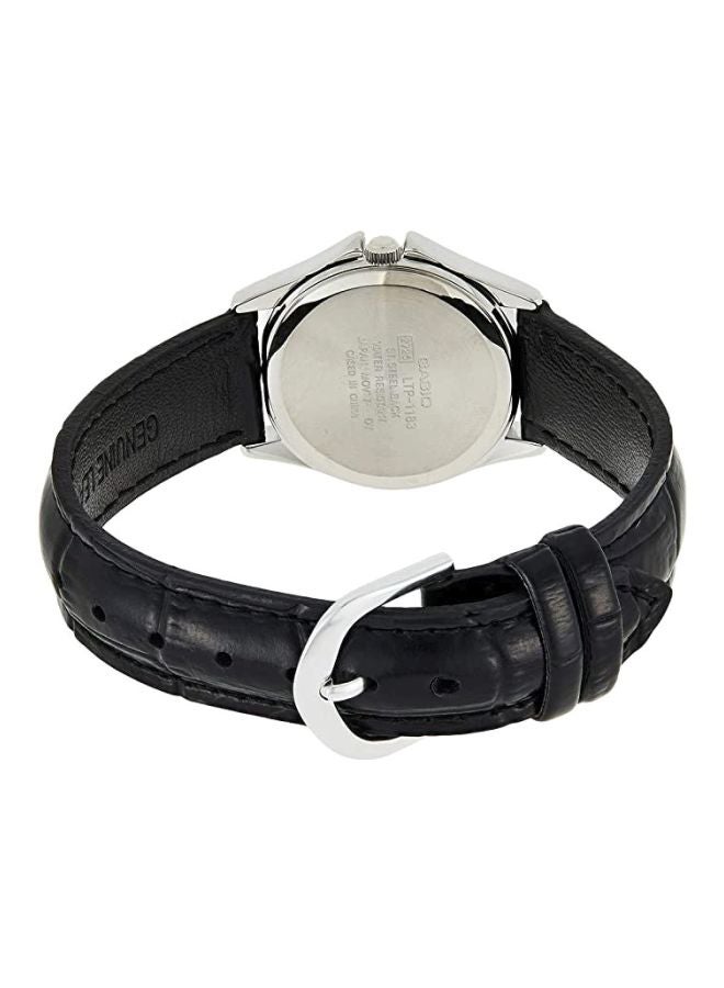 CASIO Women Leather Quartz Analog Watch LTP-1183E-7ADF - 29 mm - Black - Image 2