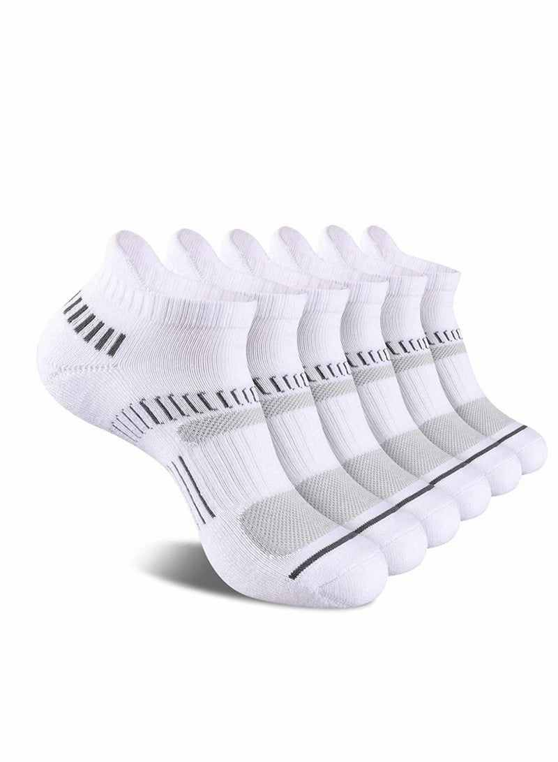 Excefore Mens Ankle Socks Low Cut Athletic Tab Socks for Men Sport Comfort Cushion Athletic Cushioned Breathable Low Cut Tab 6 Pairs  - Image 1