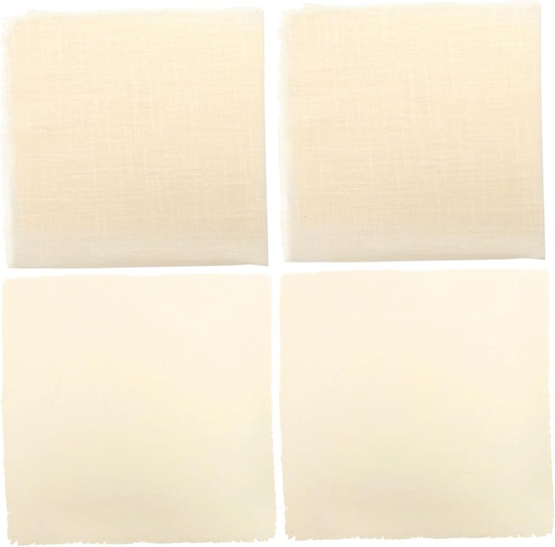 مناديل كتان قطني بيج 4 قطع قابلة للغسل وإعادة الاستخدام لحفلات الزفاف والمطاعم - Image 1