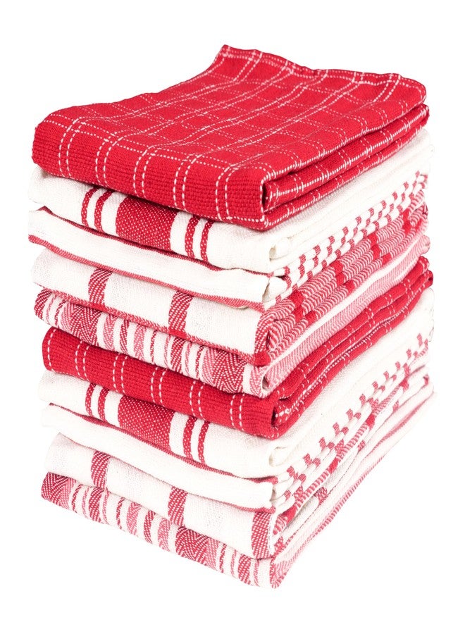 KAF Home Assorted Flat Kitchen Towels |100% Cotton - 18 x 28 inches | Ultra Absorbent Soft Dish Towels | Perfect for Cooking, Cleaning, and Drying Hands (Red, 18 x 28-10 Pack) - Image 1