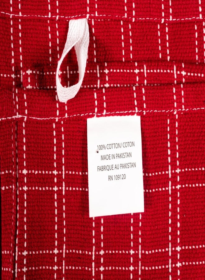 KAF Home Assorted Flat Kitchen Towels |100% Cotton - 18 x 28 inches | Ultra Absorbent Soft Dish Towels | Perfect for Cooking, Cleaning, and Drying Hands (Red, 18 x 28-10 Pack) - Image 3