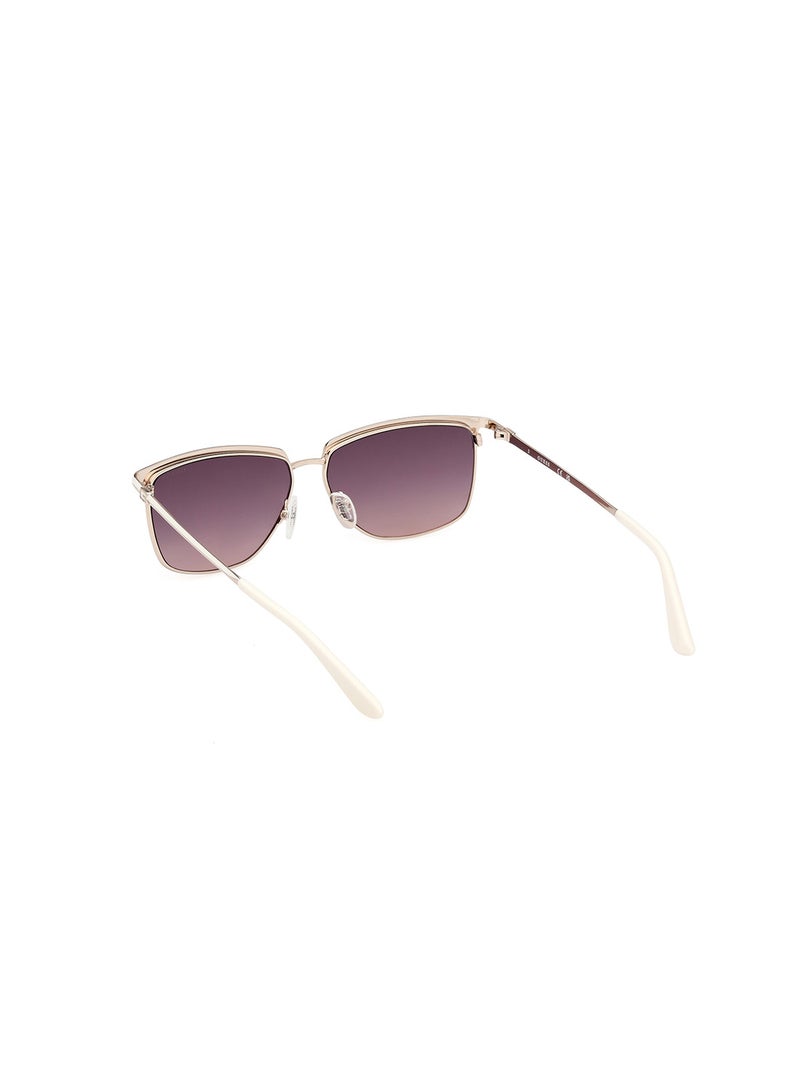 GUESS Women's UV Protection Rectangular Shape Sunglasses - GU0013321B56 - Lens Size: 56 Mm - Shiny Pale Gold - Image 3