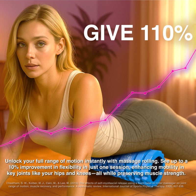 321 STRONG Foam Roller - Medium Density Deep Tissue Massager for Muscle Massage and Myofascial Trigger Point Release , with 4K eBook - Black - Image 2