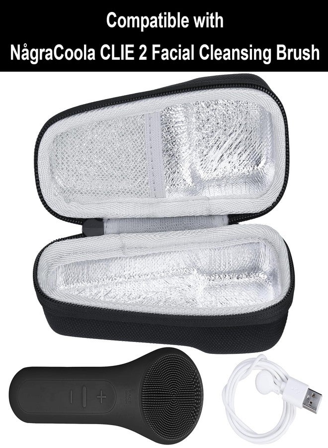 co2CREA Hard Carrying Case Compatible with NågraCoola CLIE 2 1 Silicone Face Scrubber Facial Cleansing Brush (Black) - Image 2