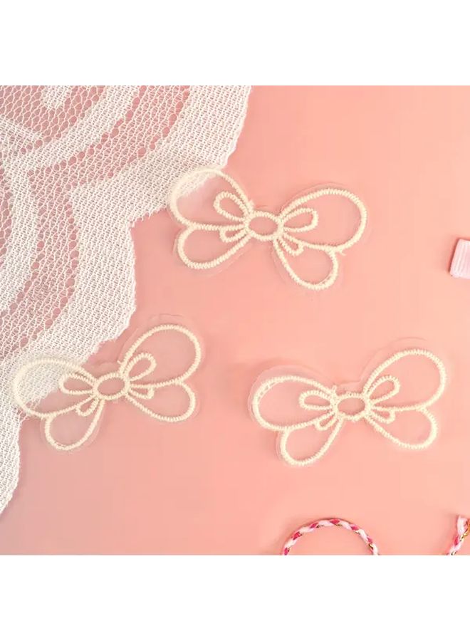 3 Pcs Vintage Butterfly Fabric Patches Beige Sew On Clothing Shoe Hat Decor - Image 1