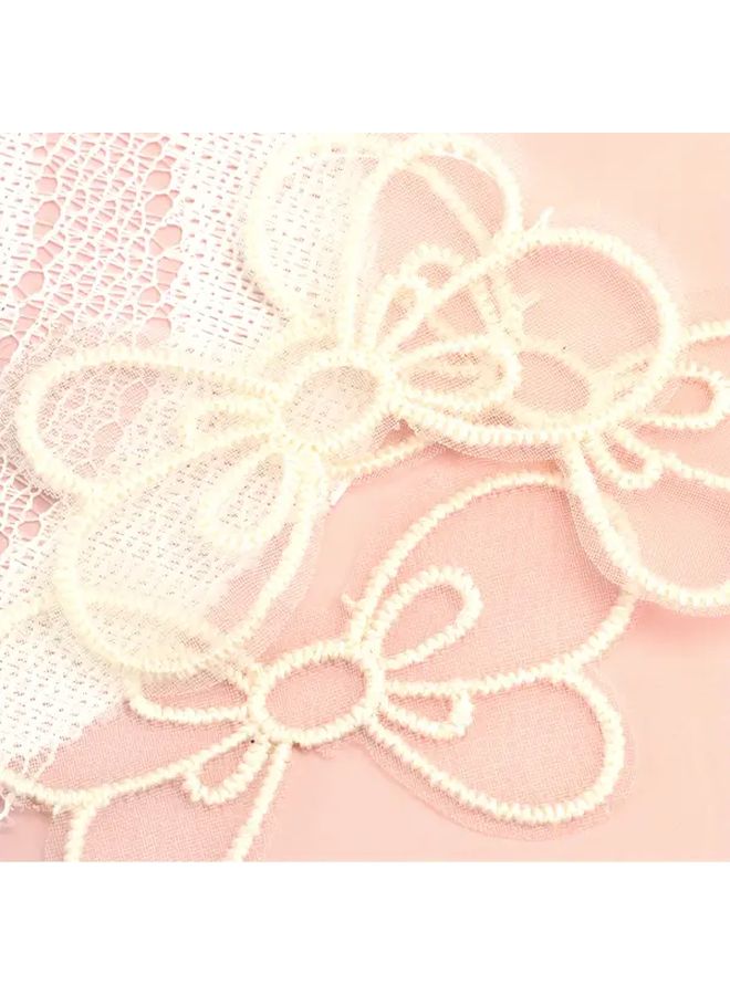3 Pcs Vintage Butterfly Fabric Patches Beige Sew On Clothing Shoe Hat Decor - Image 4