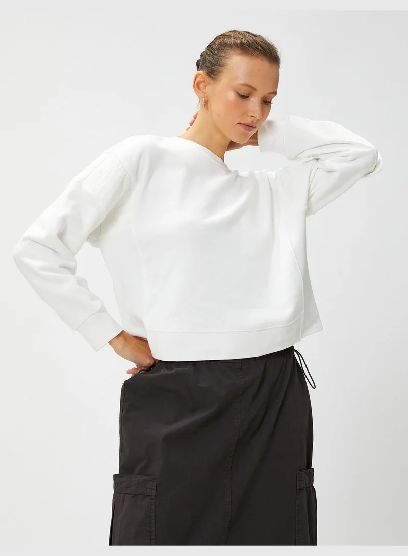 KOTON Sleeve Pocket Detail Sweatshirt Cotton Blended