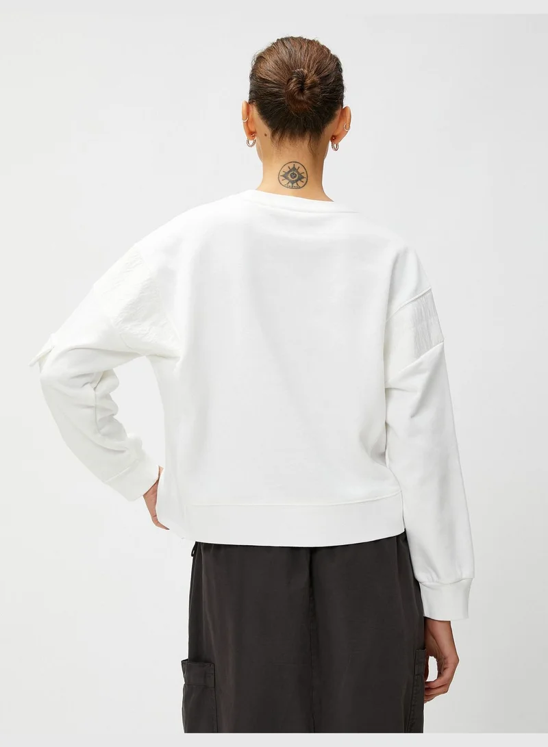 KOTON Sleeve Pocket Detail Sweatshirt Cotton Blended