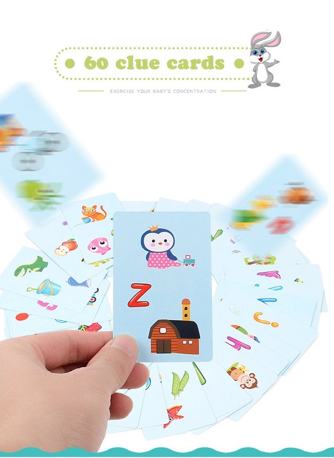 Children's Educational Memory Board Game - 60-Piece Concentration Training Toy with Animal/Fruit Cards, Double-Sided Game Board & Timer - for Cognitive Development, Memory Skills & STEM Learning Family Game  - Image 4