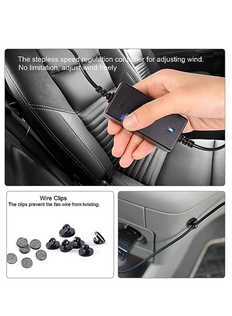Loquat Car Fan, 360 Degree Rotation Rear Seat Car Fan 12V Cooling Fan with Stepless Speed Adjustment for SUV, RV, Vehicle - Image 5