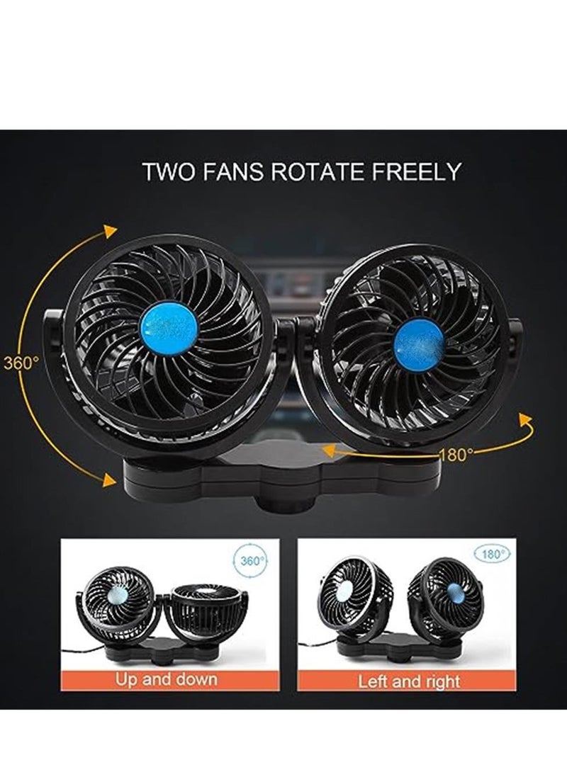 Loquat Car Fan, 360 Degree Rotation Rear Seat Car Fan 12V Cooling Fan with Stepless Speed Adjustment for SUV, RV, Vehicle - Image 2