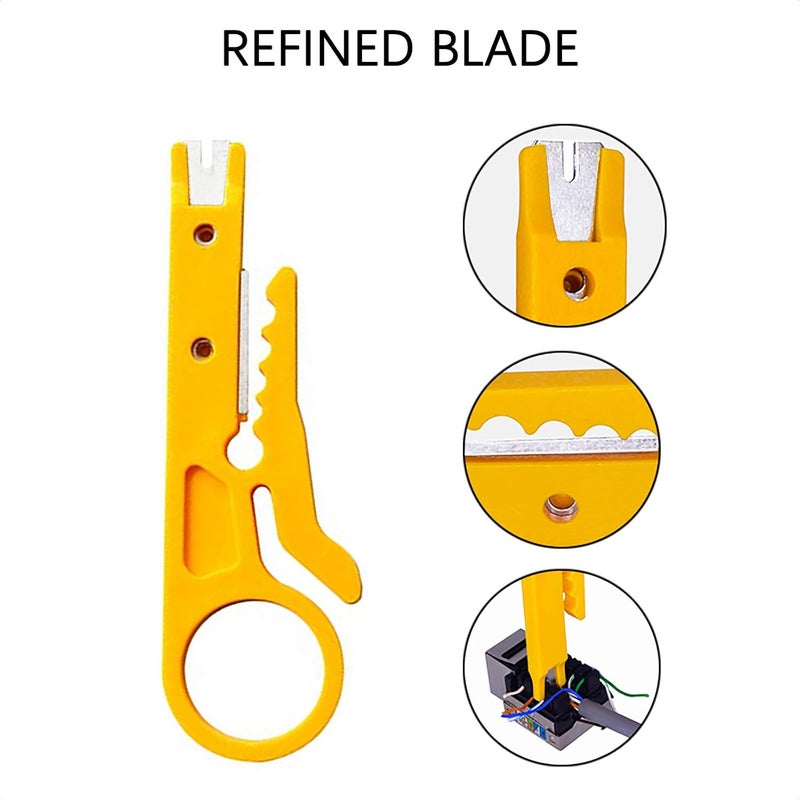VANICE Mini Wire Stripper 3 Pack Network Wire Stripper Punch Down Cutter for Network Wire Cable, RJ45/Cat5/CAT-6, Telephone and Computer UTP Cable - Image 3