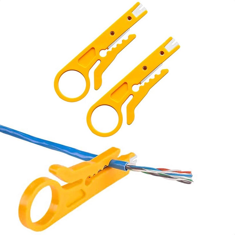 VANICE Mini Wire Stripper 3 Pack Network Wire Stripper Punch Down Cutter for Network Wire Cable, RJ45/Cat5/CAT-6, Telephone and Computer UTP Cable - Image 1