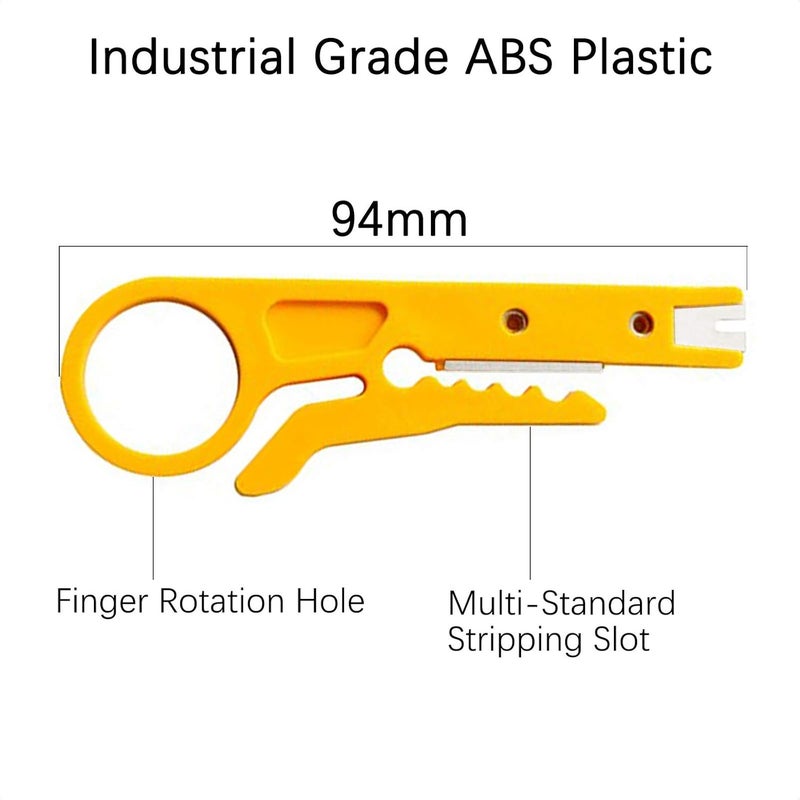 VANICE Mini Wire Stripper 3 Pack Network Wire Stripper Punch Down Cutter for Network Wire Cable, RJ45/Cat5/CAT-6, Telephone and Computer UTP Cable - Image 2