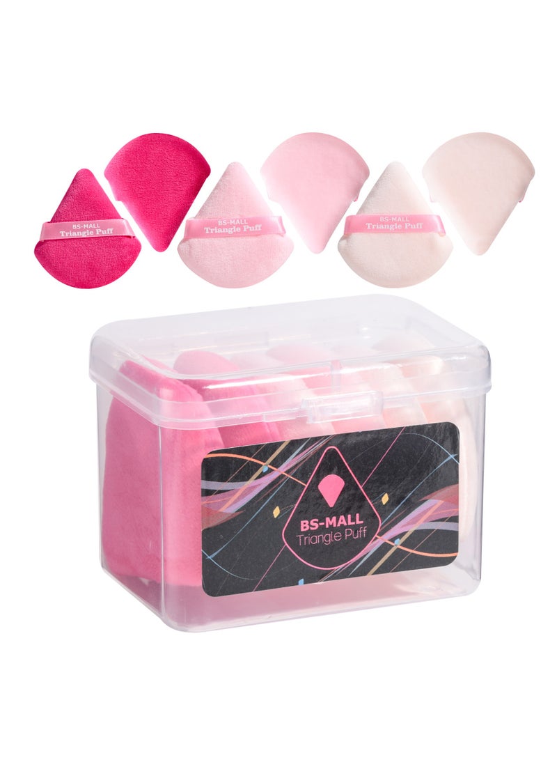 Generic 6 Pack Triangle Powder Puff, Face Cosmetic Powder Puff, Washable Reusable Bake, Loose Powder Cosmetic Foundation Sponge Mineral Powder (BPink)  - Image 1