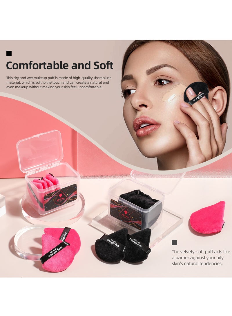 Generic 6 Pack Triangle Powder Puff, Face Cosmetic Powder Puff, Washable Reusable Bake, Loose Powder Cosmetic Foundation Sponge Mineral Powder (BPink)  - Image 2