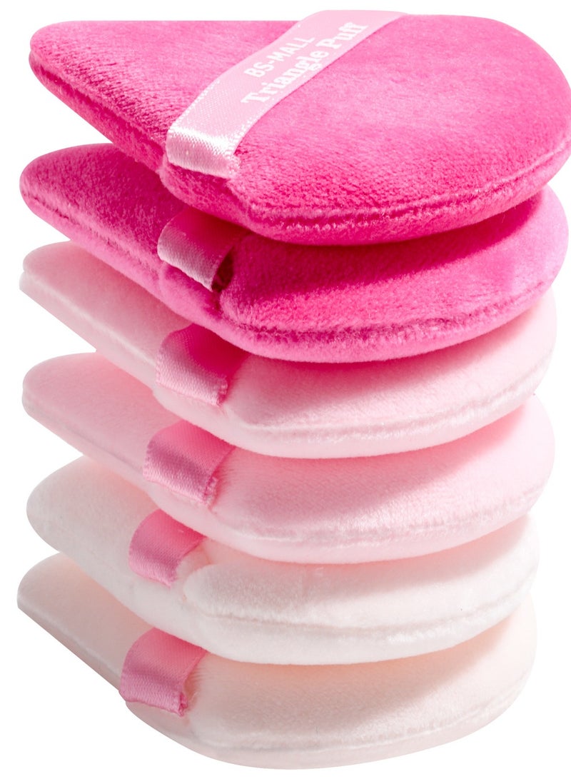 Generic 6 Pack Triangle Powder Puff, Face Cosmetic Powder Puff, Washable Reusable Bake, Loose Powder Cosmetic Foundation Sponge Mineral Powder (BPink)  - Image 3