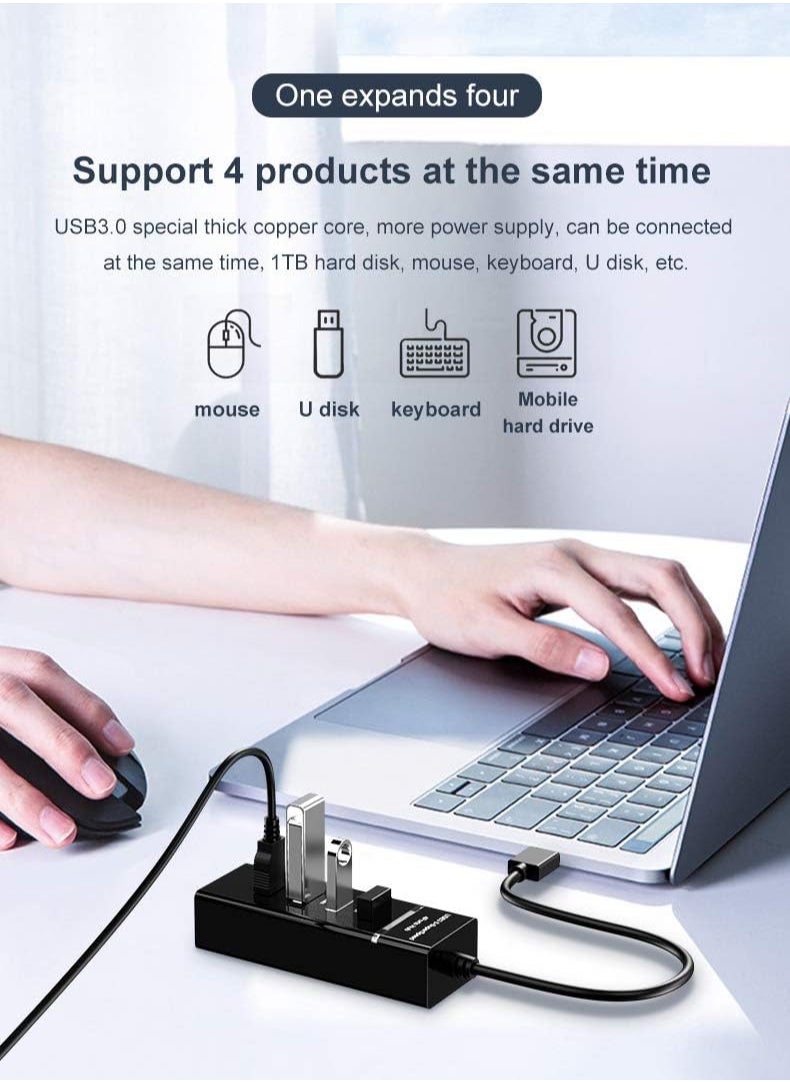 Generic USB Hub Dongle, 4-in-1 USB Adapter Docking Station, Portable USB Splitter Compatible with MacBook Air, iMac, Surface Pro, Laptop, USB Flash Drives, Mobile HDD  - Image 3