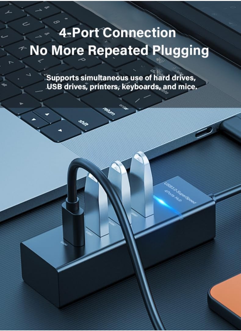 Generic USB Hub Dongle, 4-in-1 USB Adapter Docking Station, Portable USB Splitter Compatible with MacBook Air, iMac, Surface Pro, Laptop, USB Flash Drives, Mobile HDD  - Image 4