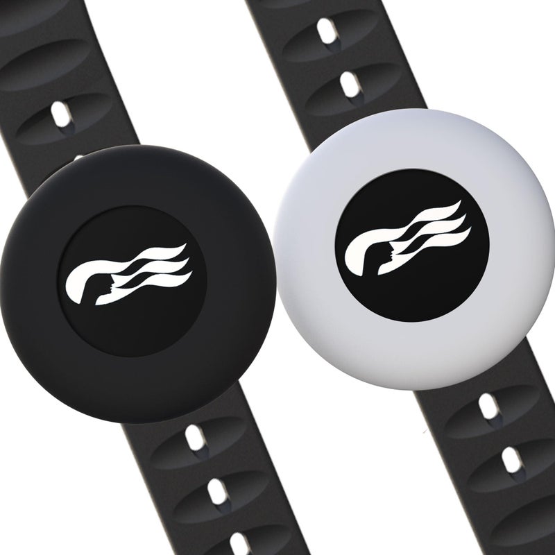 GudCoaks [2 Pack] Princess Cruise Medallion Watch Adapters Holder for Carnival Medallion (2024, 2025,2026),Silicone Accessory Fits Watch Wristbands, Also for Apple AirTag Cat Collar Holder, Black/White - Image 1