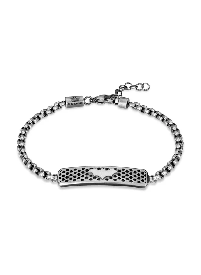 POLICE Protector BraceletLimited Edition Antique Bat Motif with Hexagon LinksBold and Rugged Men's Style