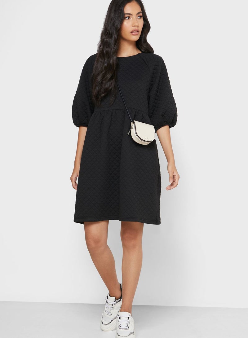 VERO MODA Quilted Sleeve Midi Dress  - Image 4